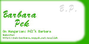 barbara pek business card
